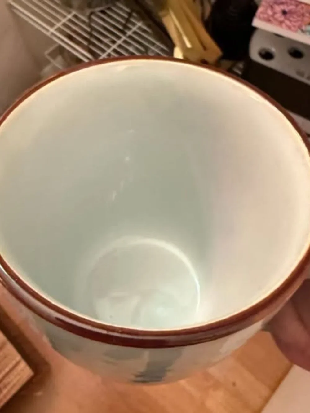 Ceramic Mug Coffee Cup Teacup Cream Blue Tint Farmhouse Cottage Mug Set of 4